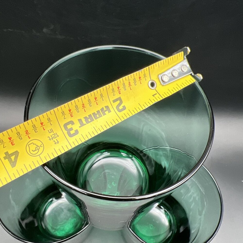 Libbey Juniper Green Glass Tumblers Set of 3 Heavy Glasses VTG Stackable - Picture 3 of 12